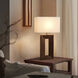 Julie 30 inch 23 watt Dark Walnut Wood and Weathered Brass Standing Table Lamp Portable Light